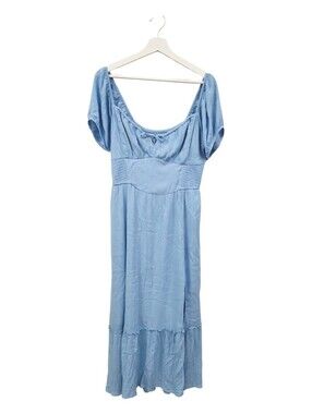 Hollister LARGE Blue Milk Maid Maxi Dress